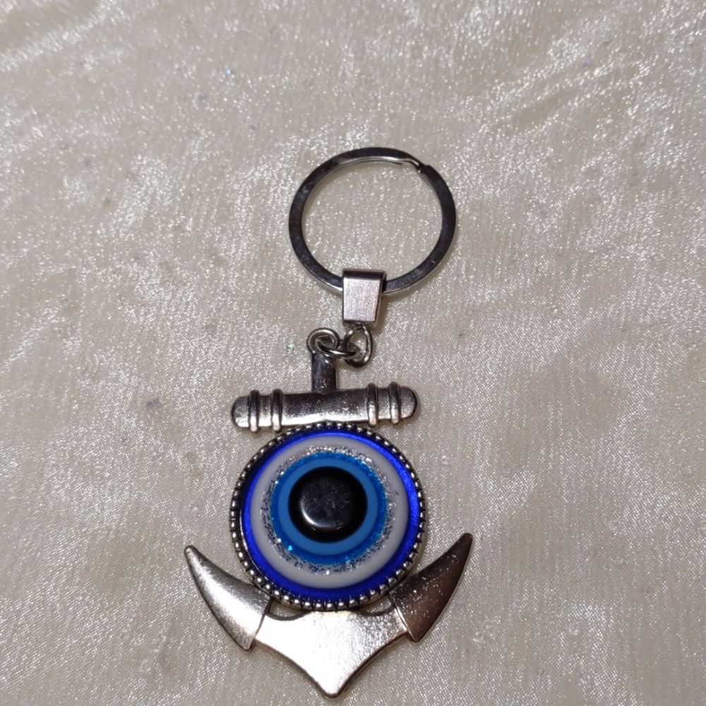 Evil eye anchor keychain